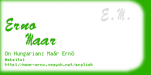 erno maar business card