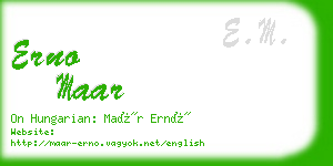 erno maar business card